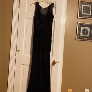 Black lace floor length gown
